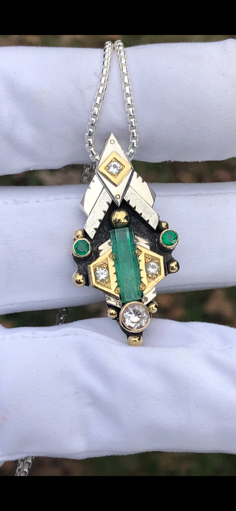 Alchemy Series “Gaia’s Embrace” Emerald and Phenakite Talisman