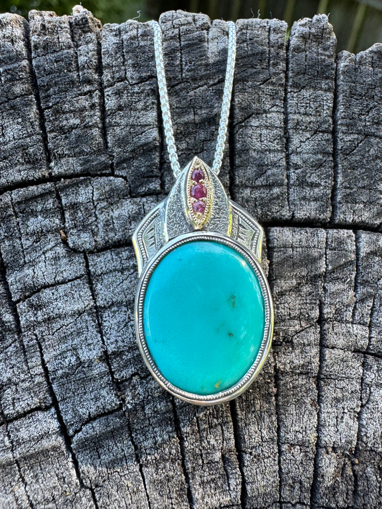 Persian Turquoise x Ruby Pendant