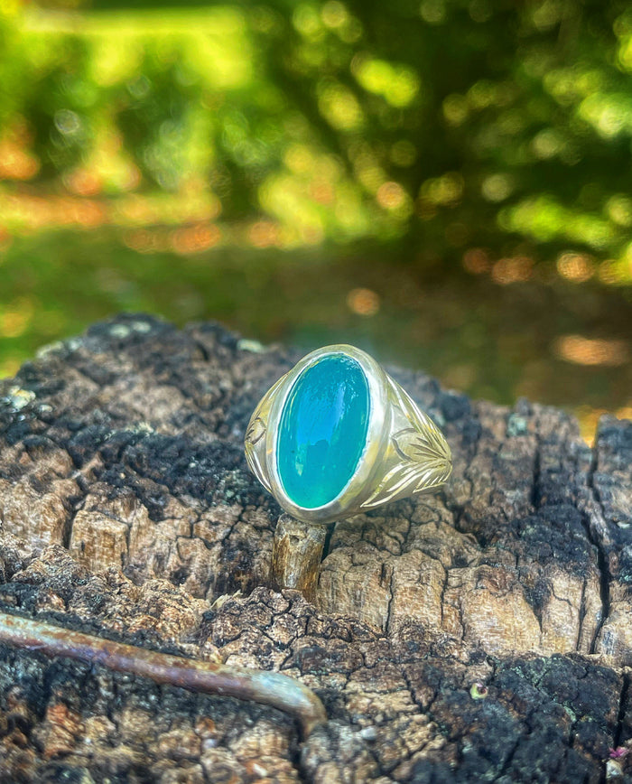 Azure Series 14k gold gem silica ring size 8