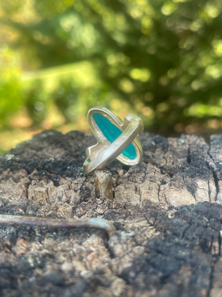 Azure Series- 14k yellow gold- Gem silica ring