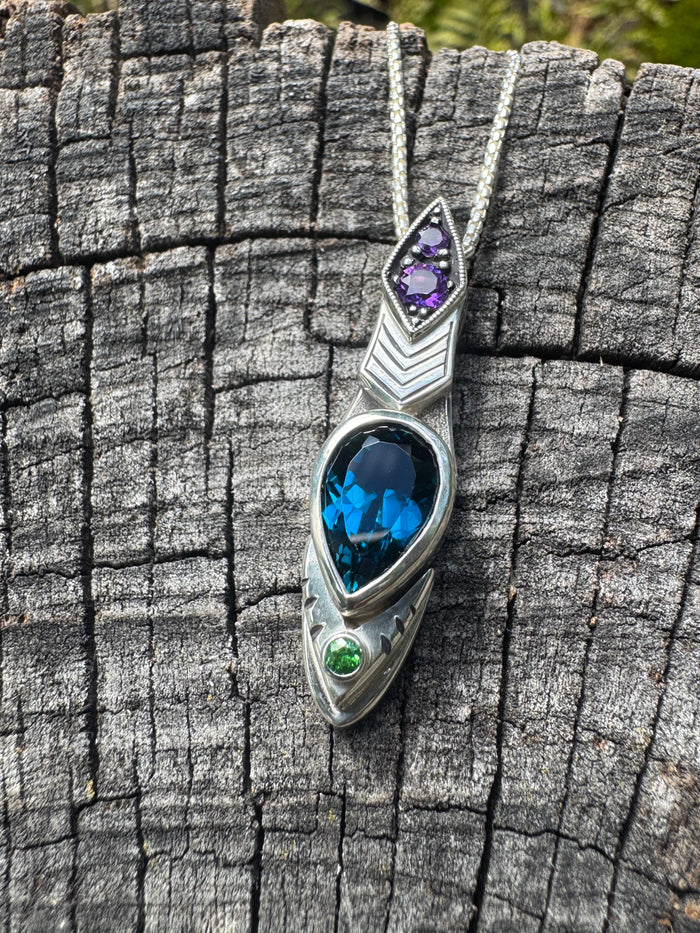 Topaz, garnet, amethyst