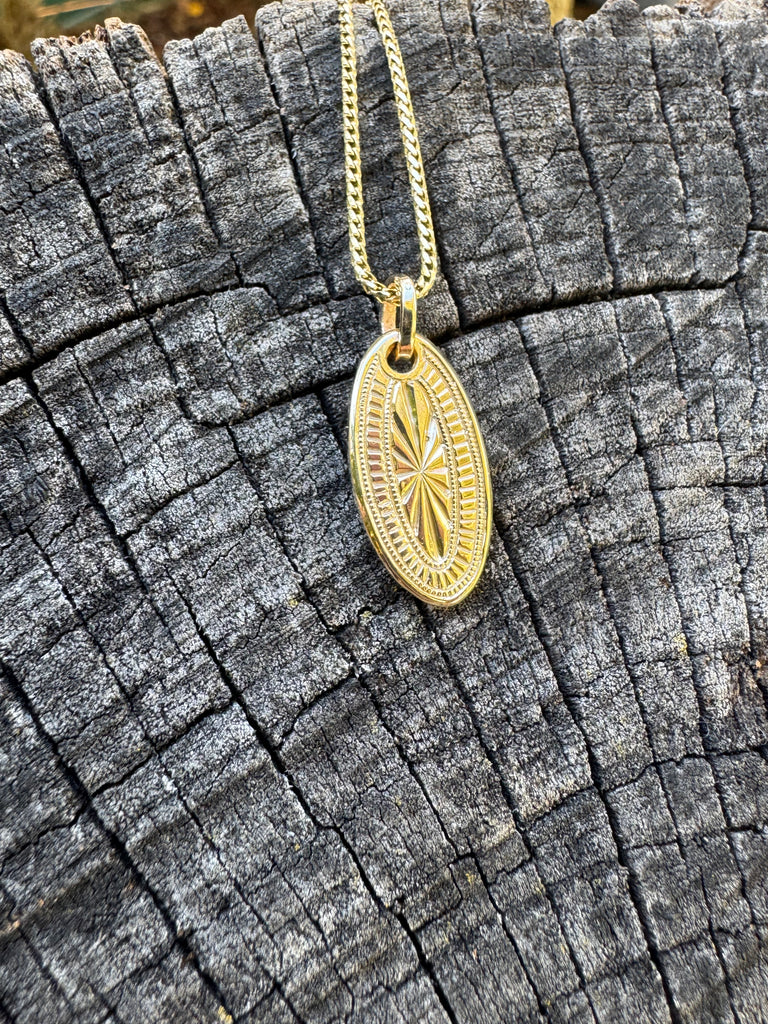14k gold and diamond gem tag