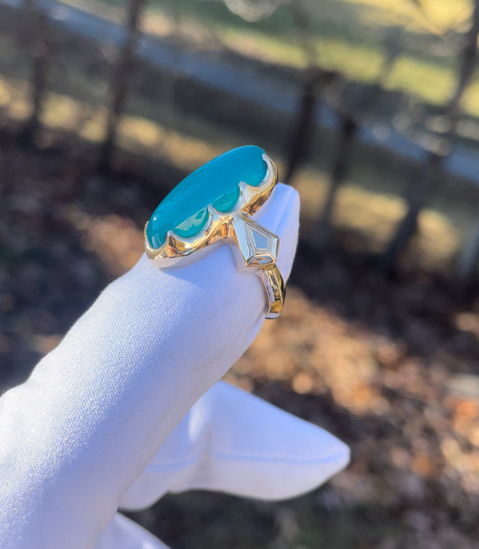 Azure Series- 14k yellow gold- Gem silica ring