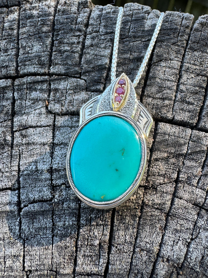 Persian Turquoise x Ruby Pendant