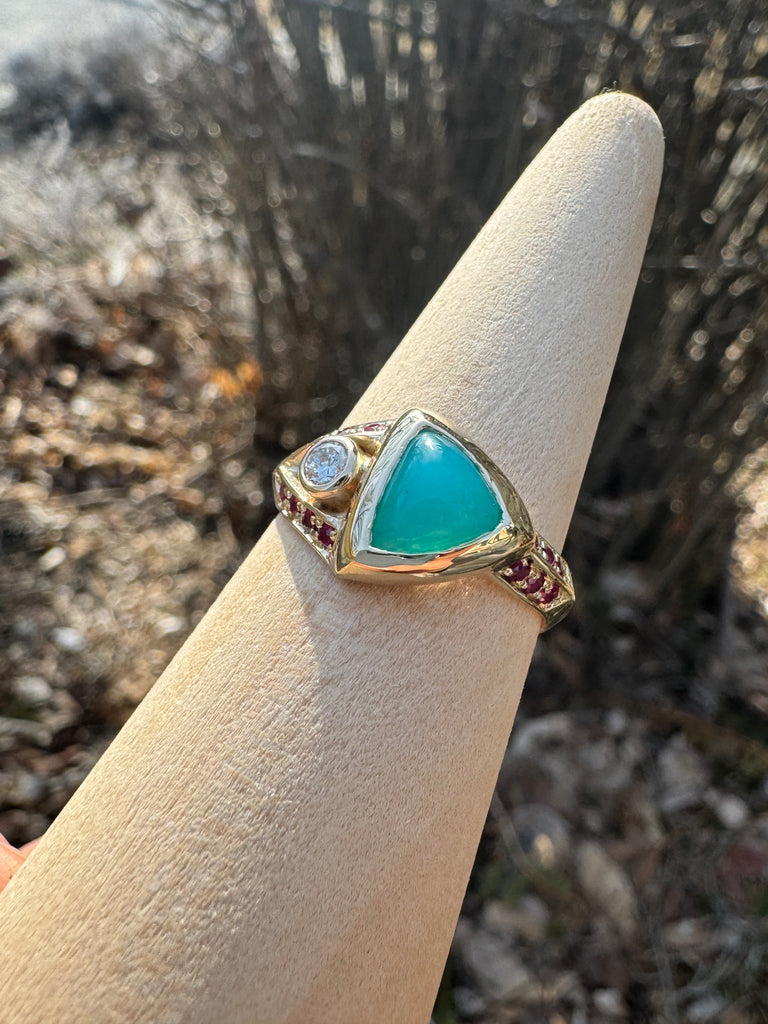 Gem Silica Ruby and diamond ring