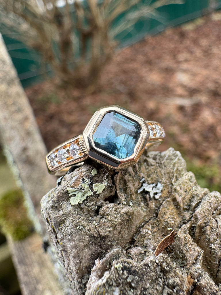 Blue Sapphire and Diamond ring