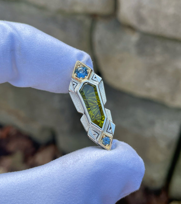 Transmission 13- peridot // Montana sapphire
