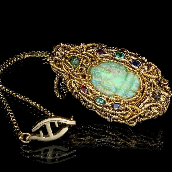 High End Gold Wire Wrap Talisman