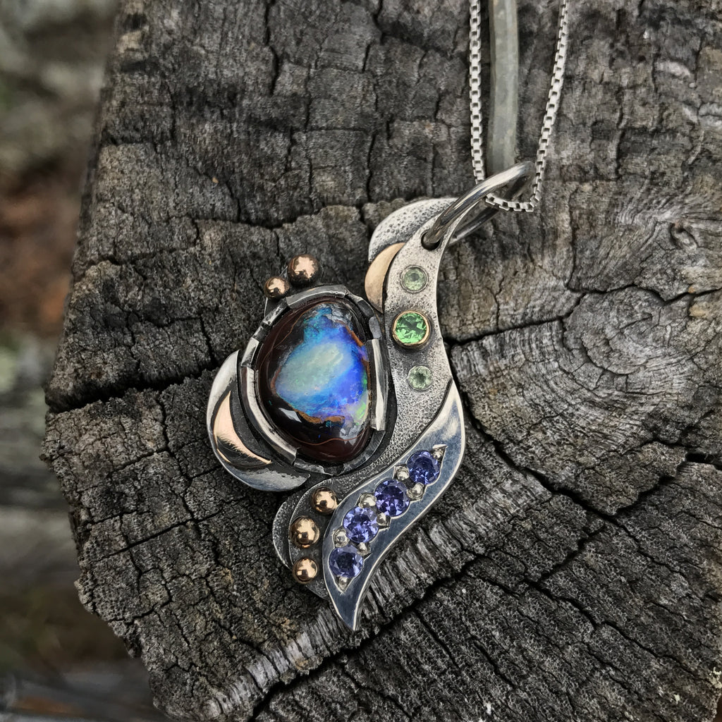 Boulder opal pendant