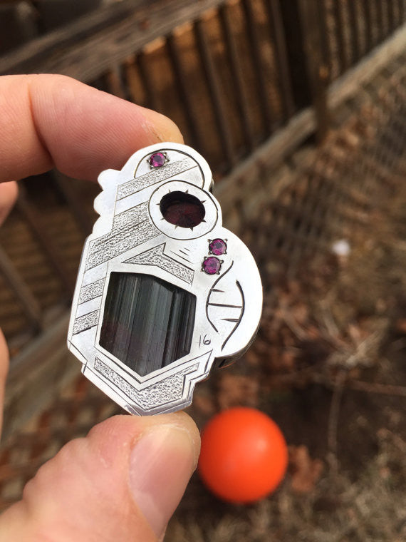 Hand Fabricated Tourmaline Pendant