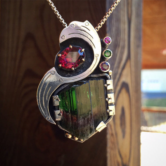 Hand Fabricated Tourmaline Pendant