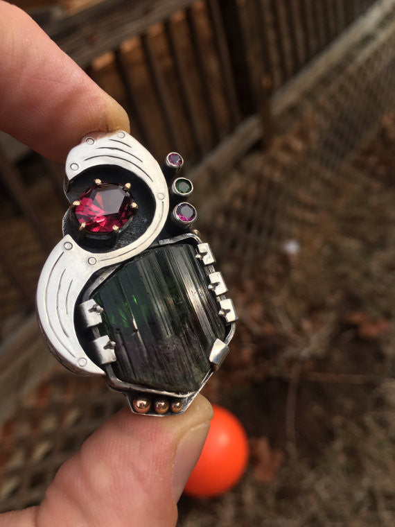 Hand Fabricated Tourmaline Pendant