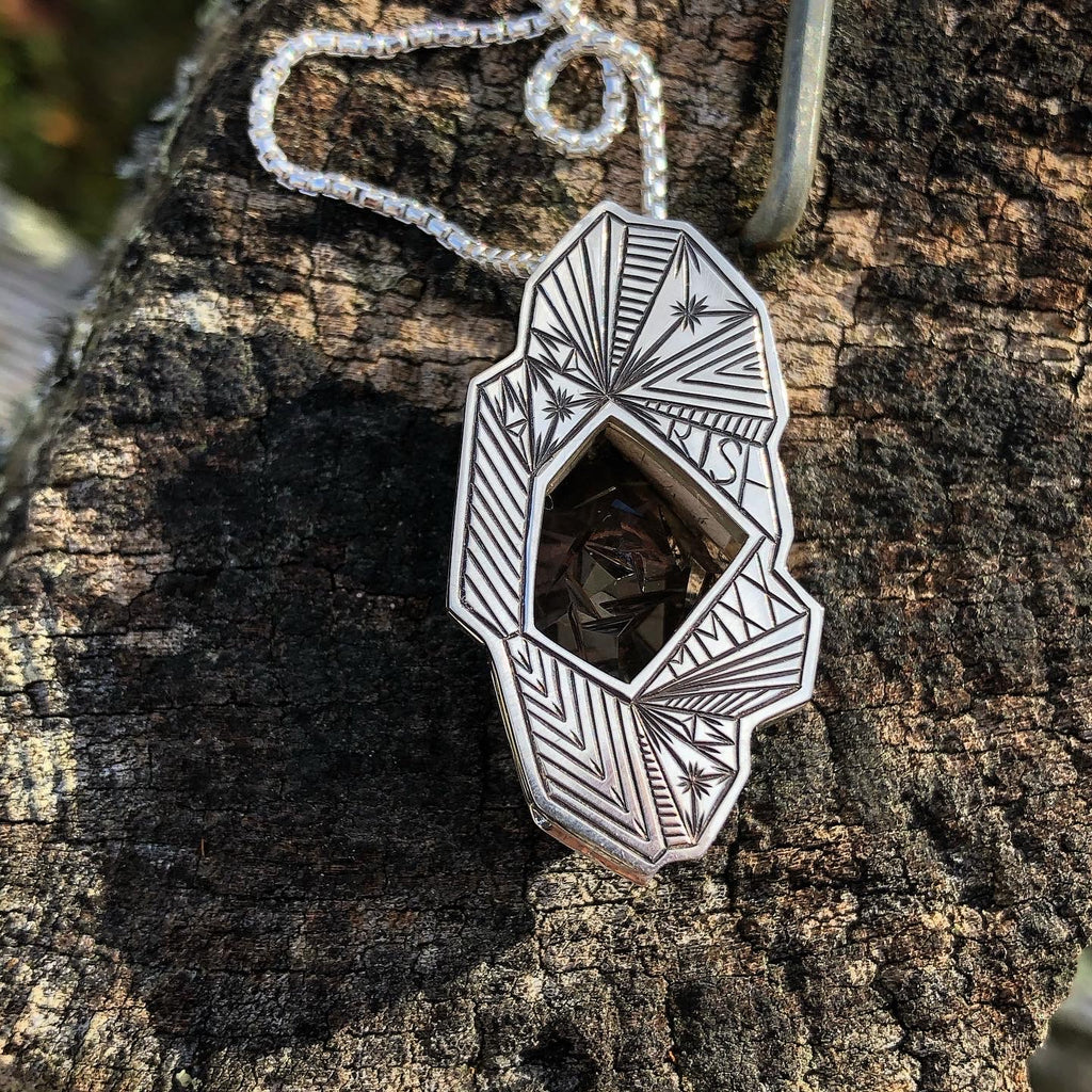 Sunstone and Diamond Pendant