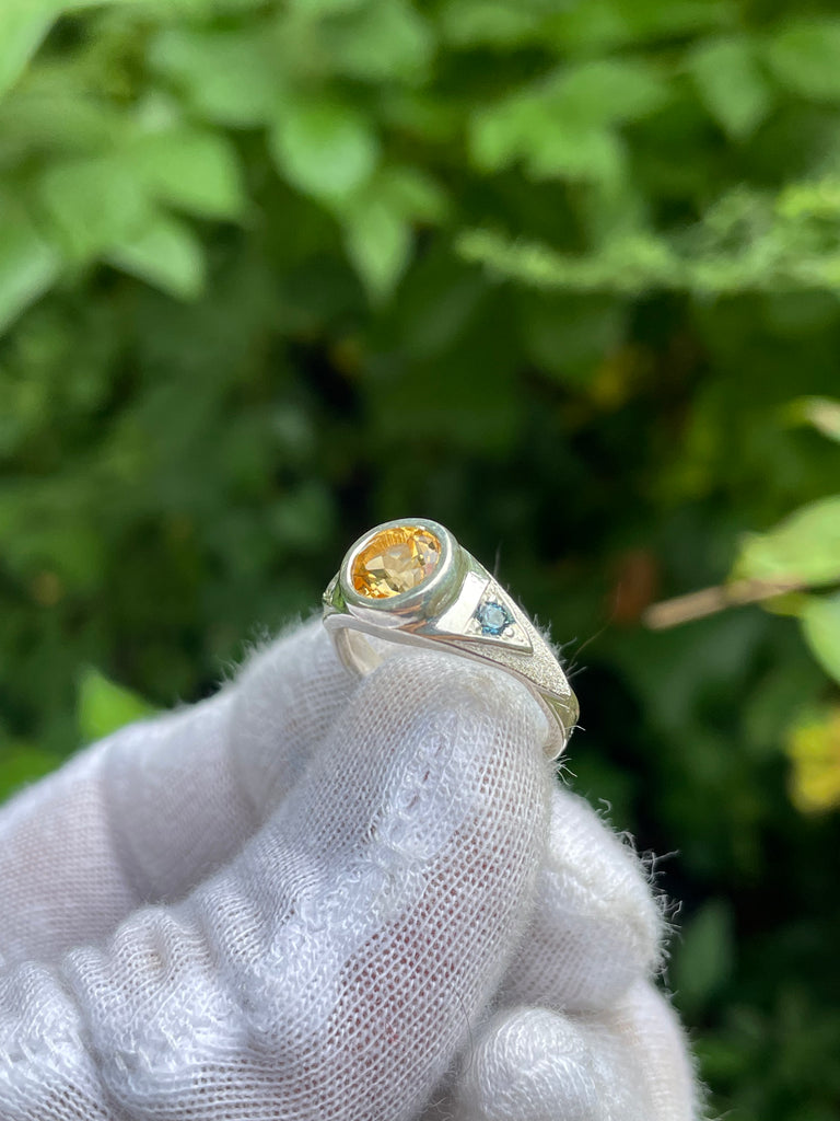 3rd eye ring // citrine & blue sapphire