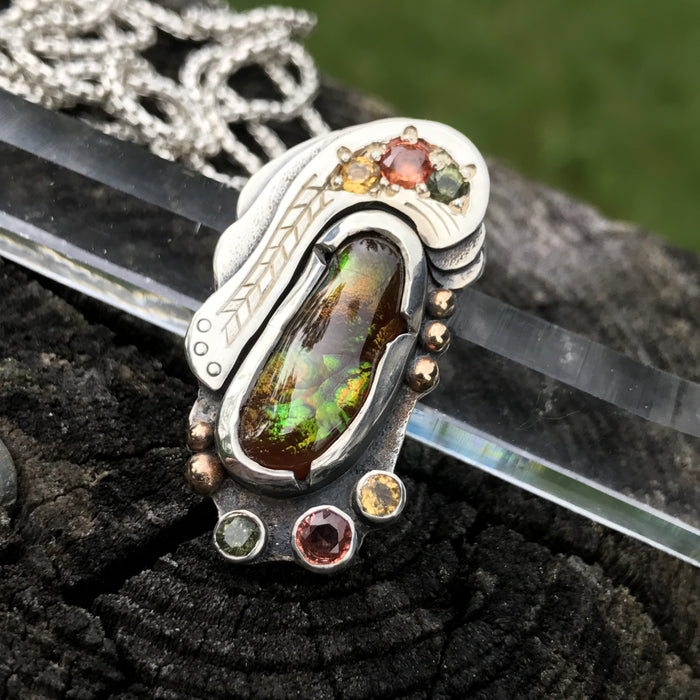 Fire agate pendant