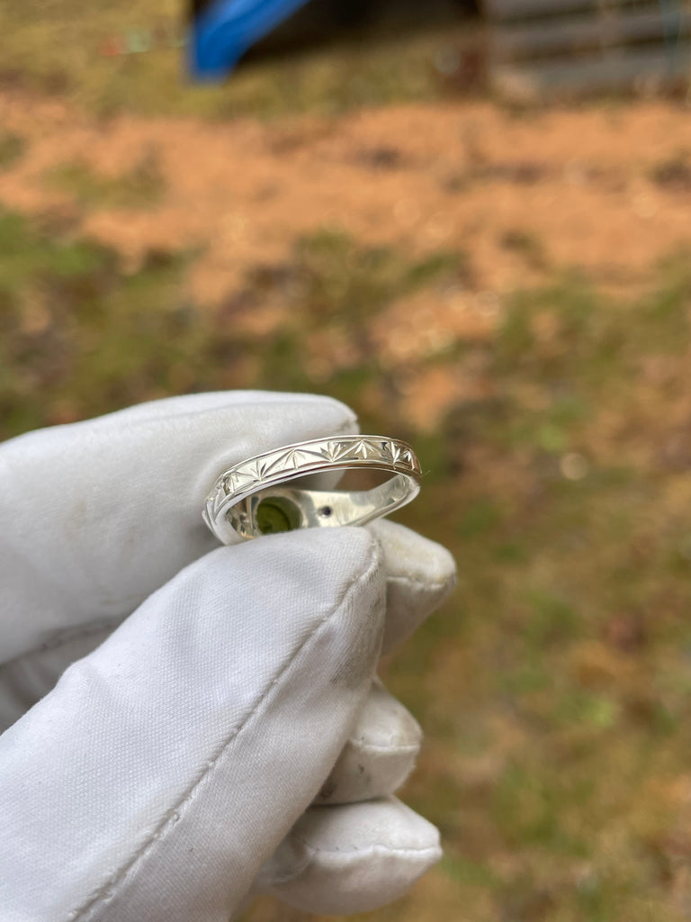 Third eye ring- peridot/ amethyst- size 7