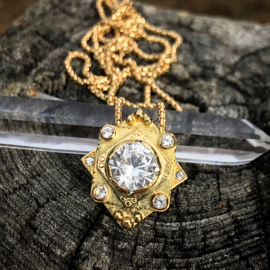 STARGATE:: 18k yellow Gold Phenakite Mandala