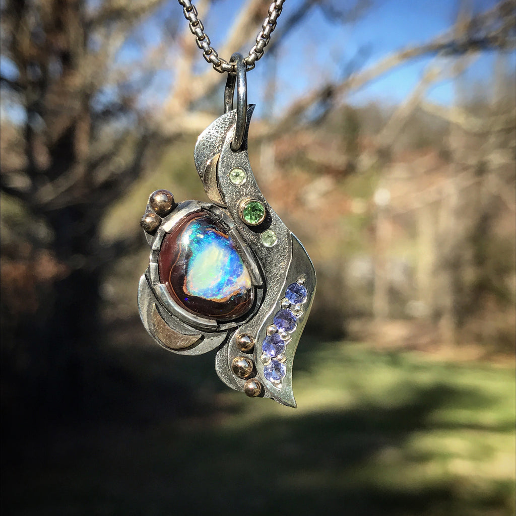 Boulder opal pendant