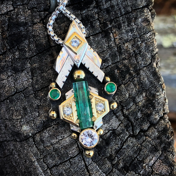 Alchemy Series “Gaia’s Embrace” Emerald and Phenakite Talisman