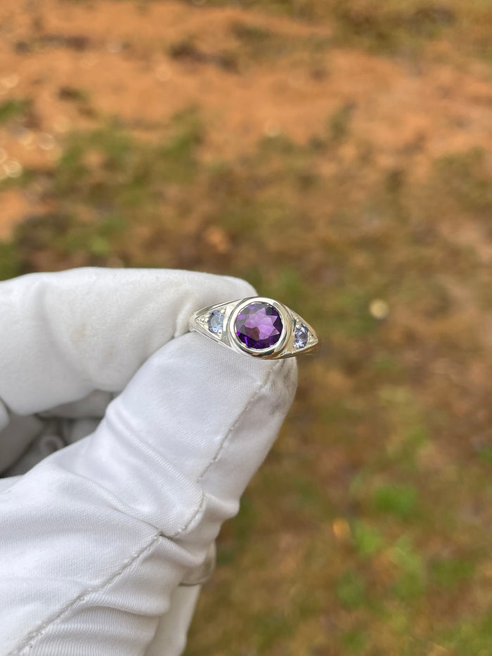 Third eye ring- amethyst/ tanzanite- size 7