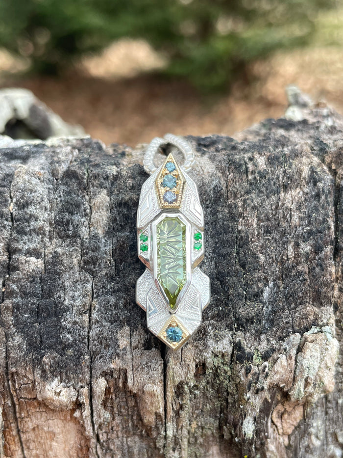 tourmaline, sapphire, and garnet