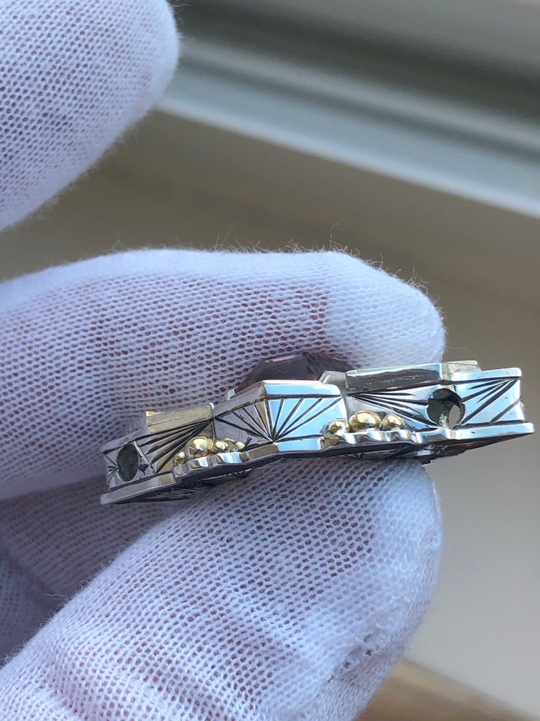 “Estrella Sagrada” aka Sacred Star - ametrine, white diamonds, Montana sapphires