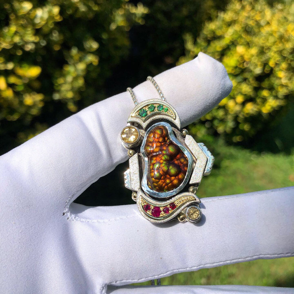 Fire agate pendant