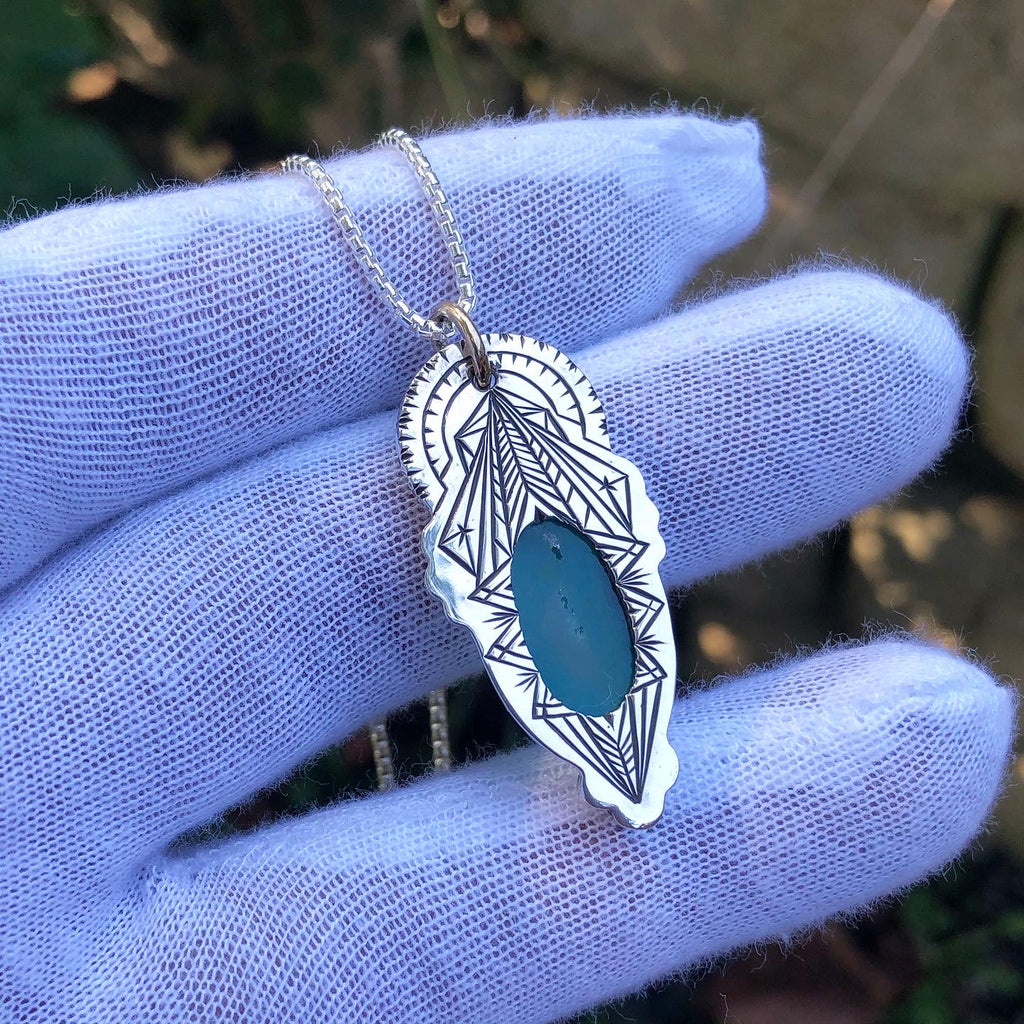 Gem Silica, tsavorite garnet, citrine talisman