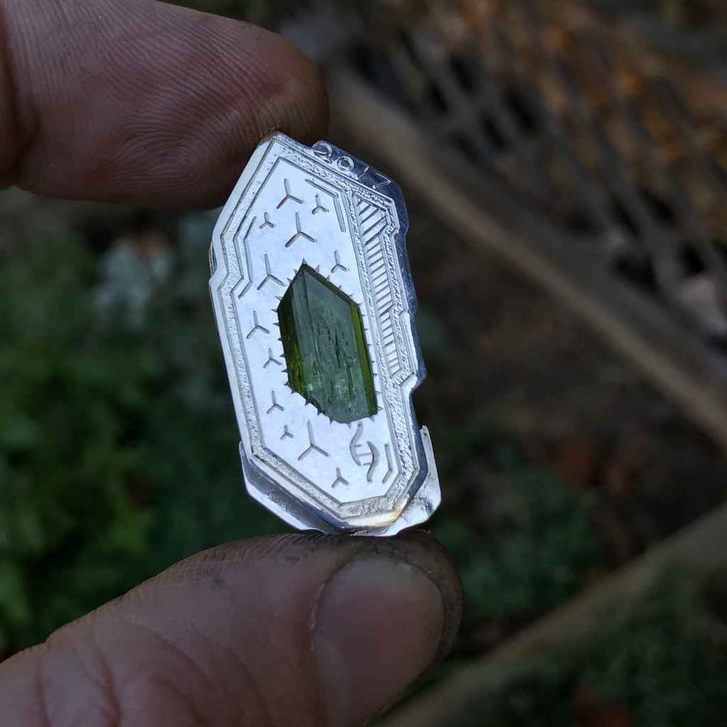 Diopside and ruby pendant