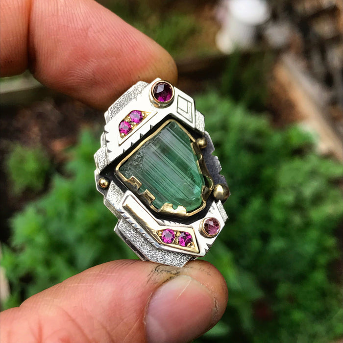 Tourmaline and garnet