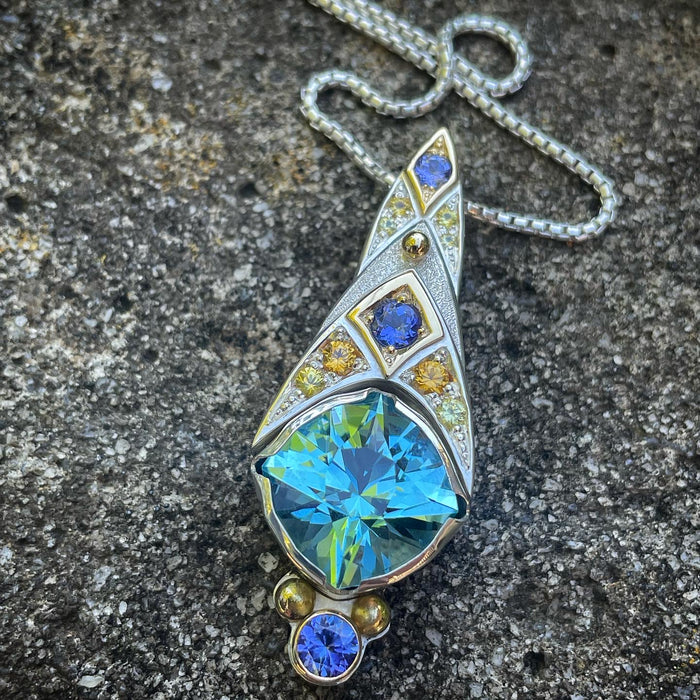 Parusha- blue topaz, tanzanite and yellow sapphire