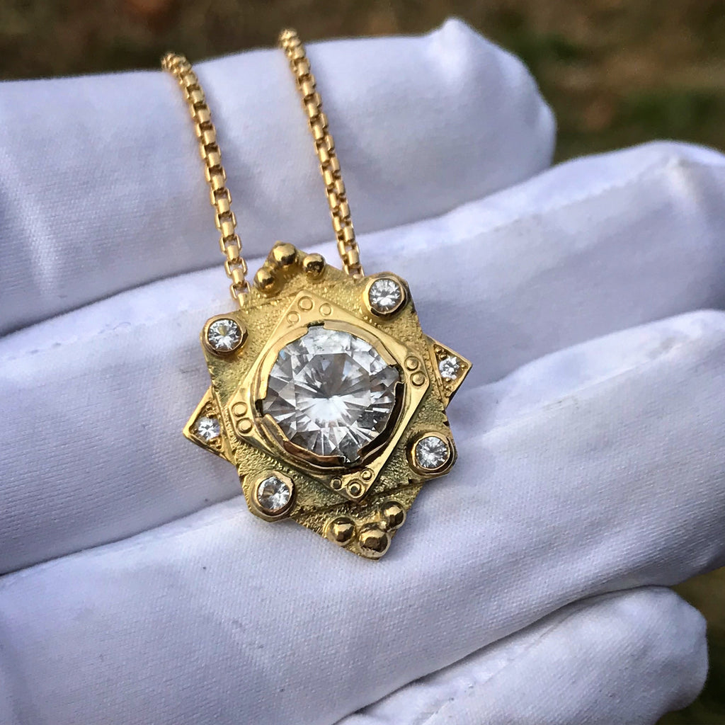 STARGATE:: 18k yellow Gold Phenakite Mandala