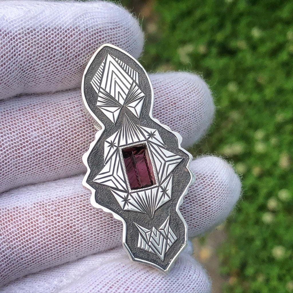 Garnet and Black Diamond talisman
