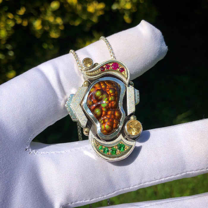 Fire agate pendant