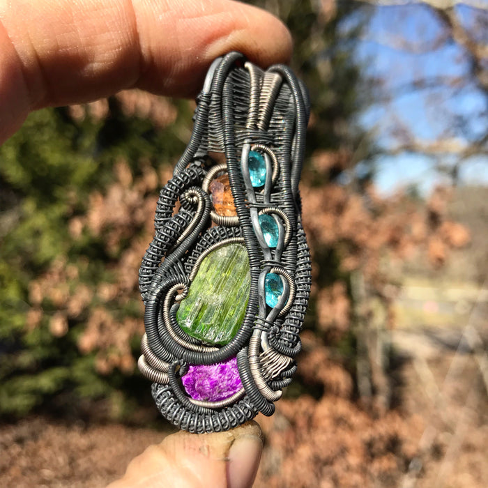 oxidized silver and titanium wrap