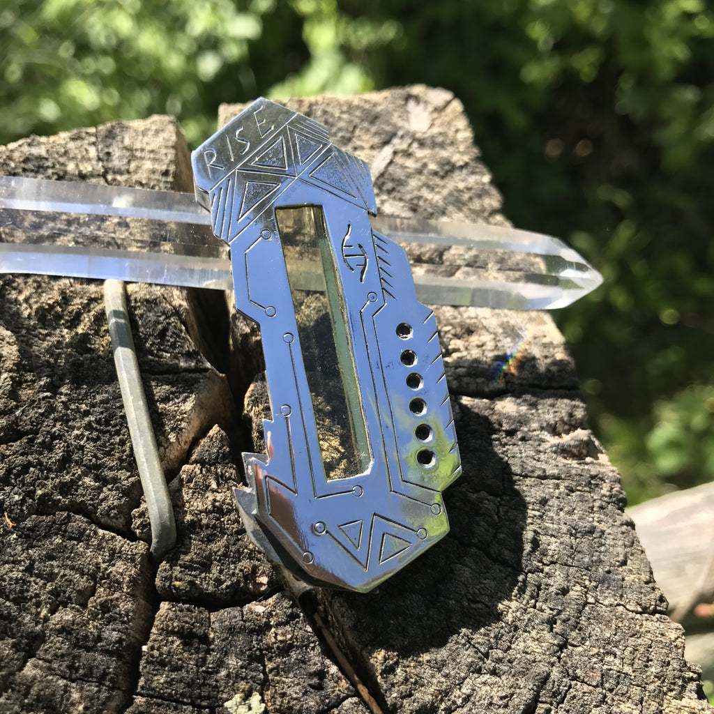 Heliodor and sapphire pendant