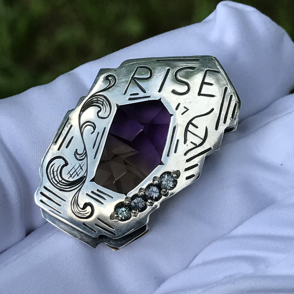Munsteiner Ametrine, Color change Garnet, yellow sapphire pendant