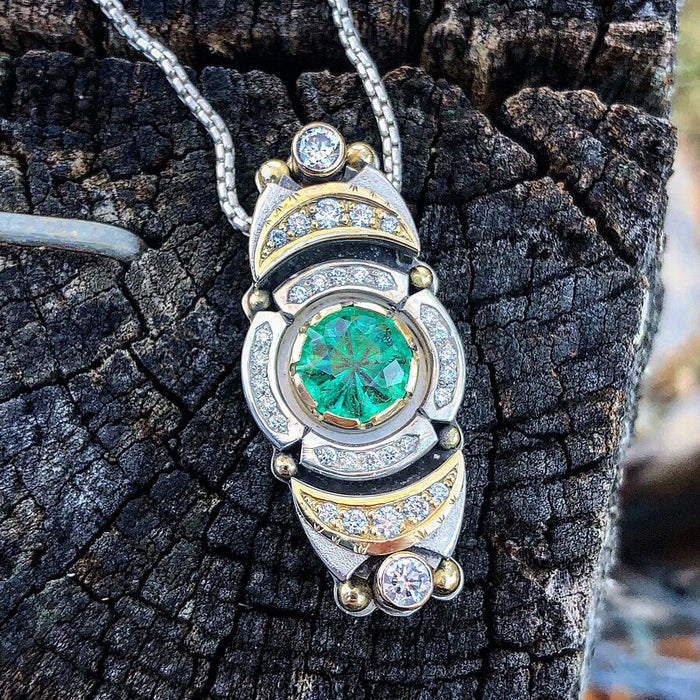 Gaia’s Light - Alchemy Series Talisman- emerald // white diamond