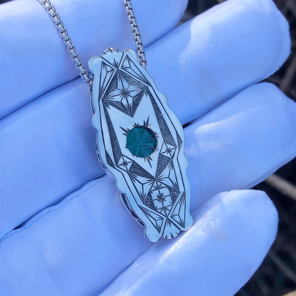 Gaia’s Light - Alchemy Series Talisman- emerald // white diamond