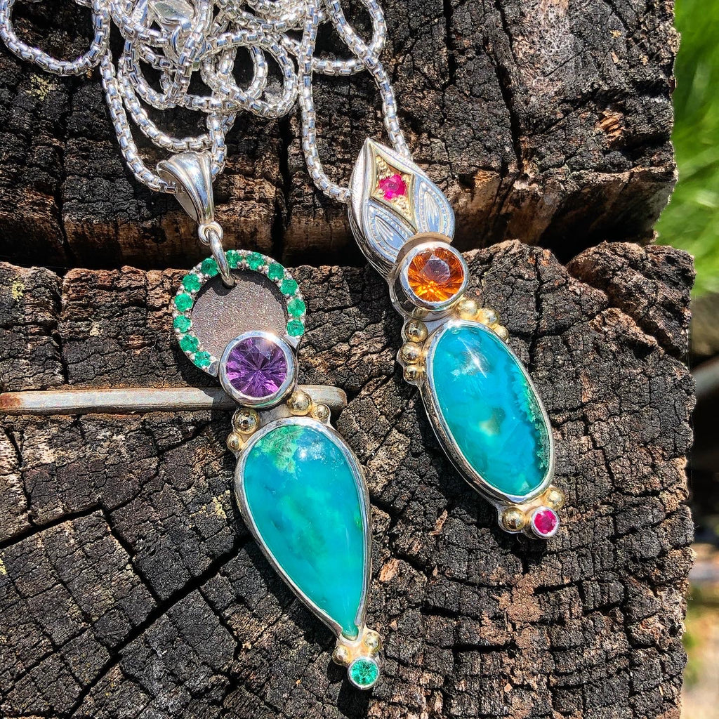 Gem Silica // citrine // Ruby pendant