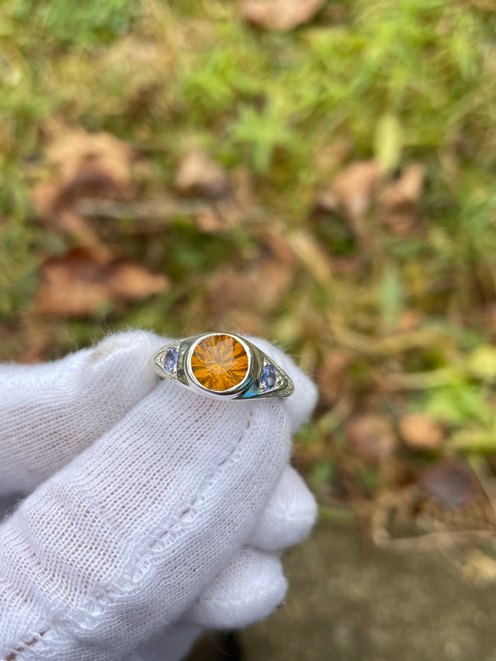 3rd eye ring- citrine/tanzanite
